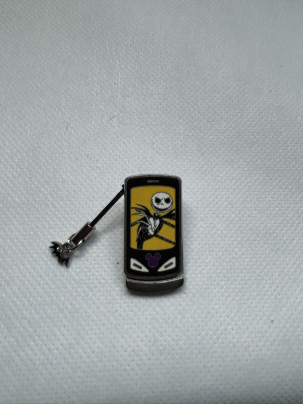 Disney Jack Skellington Phone Charm - Yellow, Black, Purple Pin